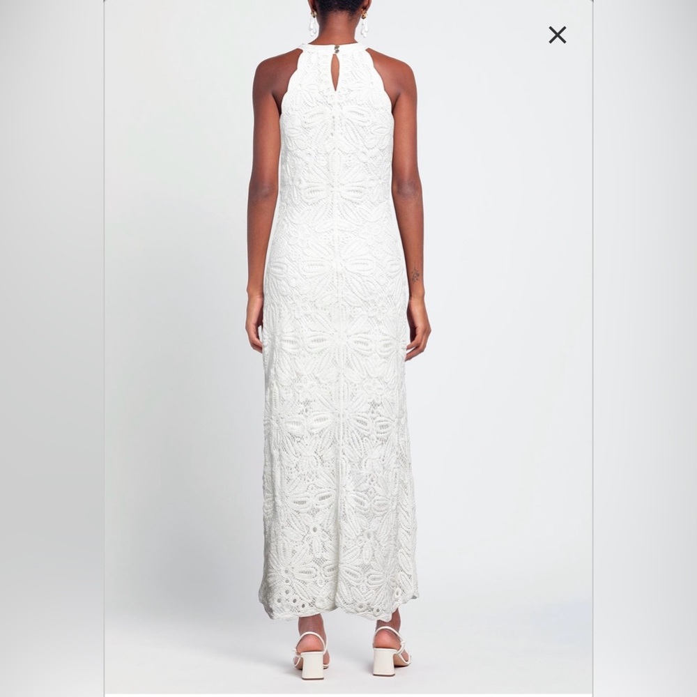 Maje White knit midi dress Lace Halter-Style Maxi Dress - Picture 2 of 11